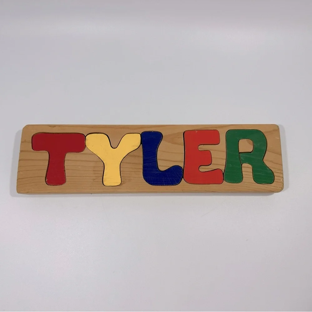 Tyler Wood Name Spell Out Multicolor Puzzle Personalized